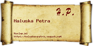 Haluska Petra névjegykártya